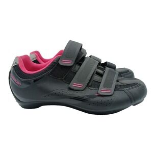 Womens 7.5 Tommaso‎ Pista 100 Road Cycling Shoes Black Pink Adjustable Hook Loop